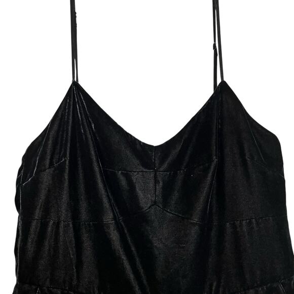 J Crew Cropped Velvet Jumpsuit Pockets Spaghetti Straps Holiday Size 0 (3026) - Picture 3 of 13
